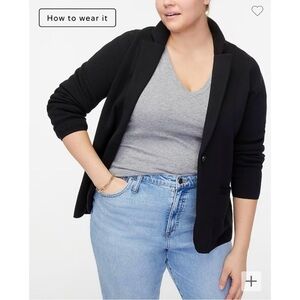 J. Crew Factory Blazer Schoolboy Sweater Single Button Front Cotton Black 3X NWT